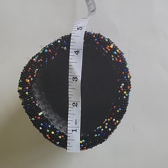 Handcrafted Statement Cuff Watch, 100% Leather +beaded basket for storage. - Picture 15 of 17